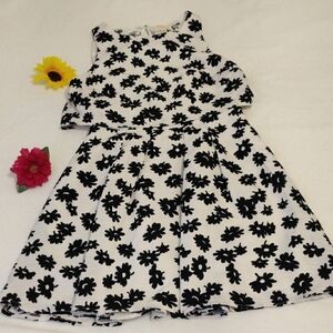Everly. Charming Black and White Floral Women's Dress